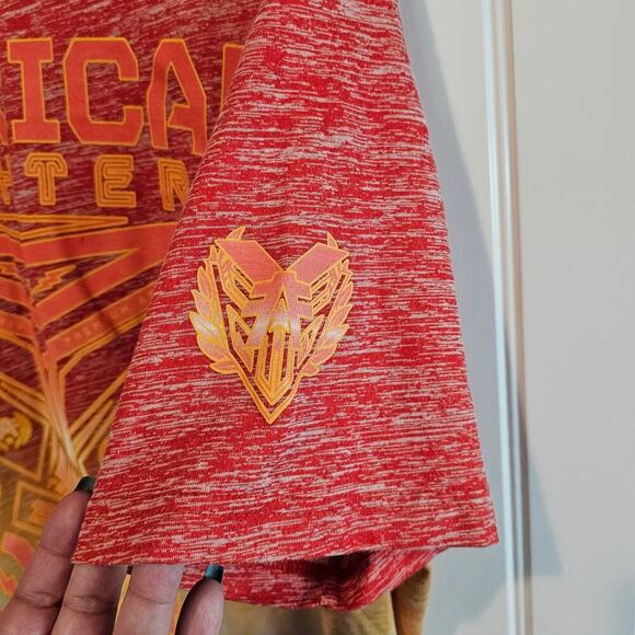 American Fighters Shirt Mens 4X Orange Ombre Short Sleeve MMA Bright Streetwear - Picture 5 of 10